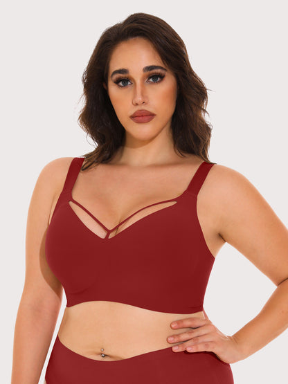 Wireless Seamless V Neck Bras for Women Plus Size Smooth Bralettes