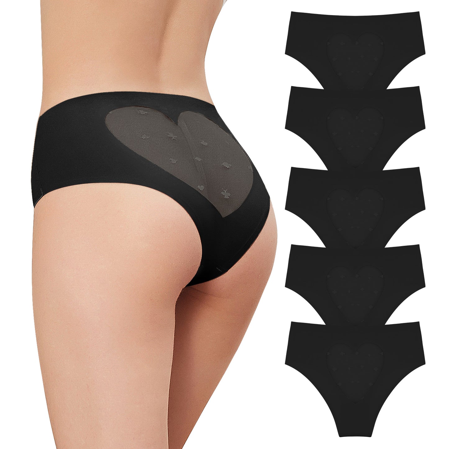 Pack de braguitas de bikini de talle alto sin costuras y con aberturas para mujer 