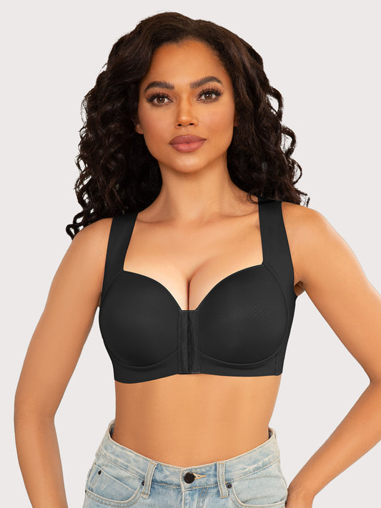 No Wire Front Closure Extra Back Support Bra