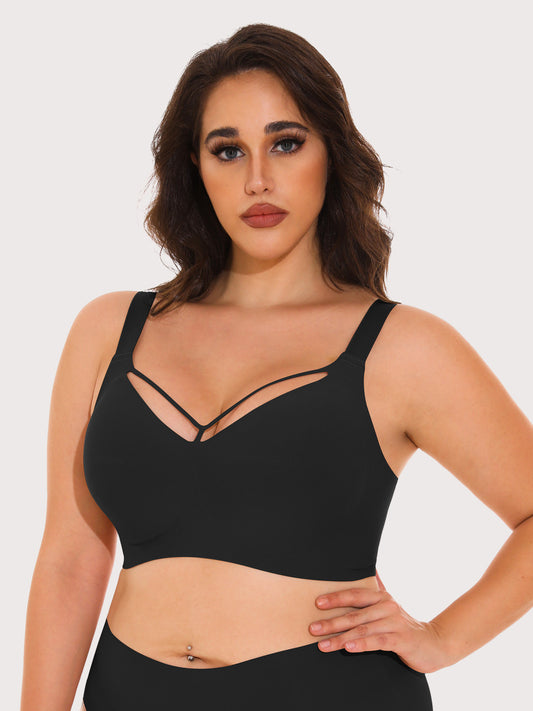 Wireless Seamless V Neck Bras for Women Plus Size Smooth Bralettes