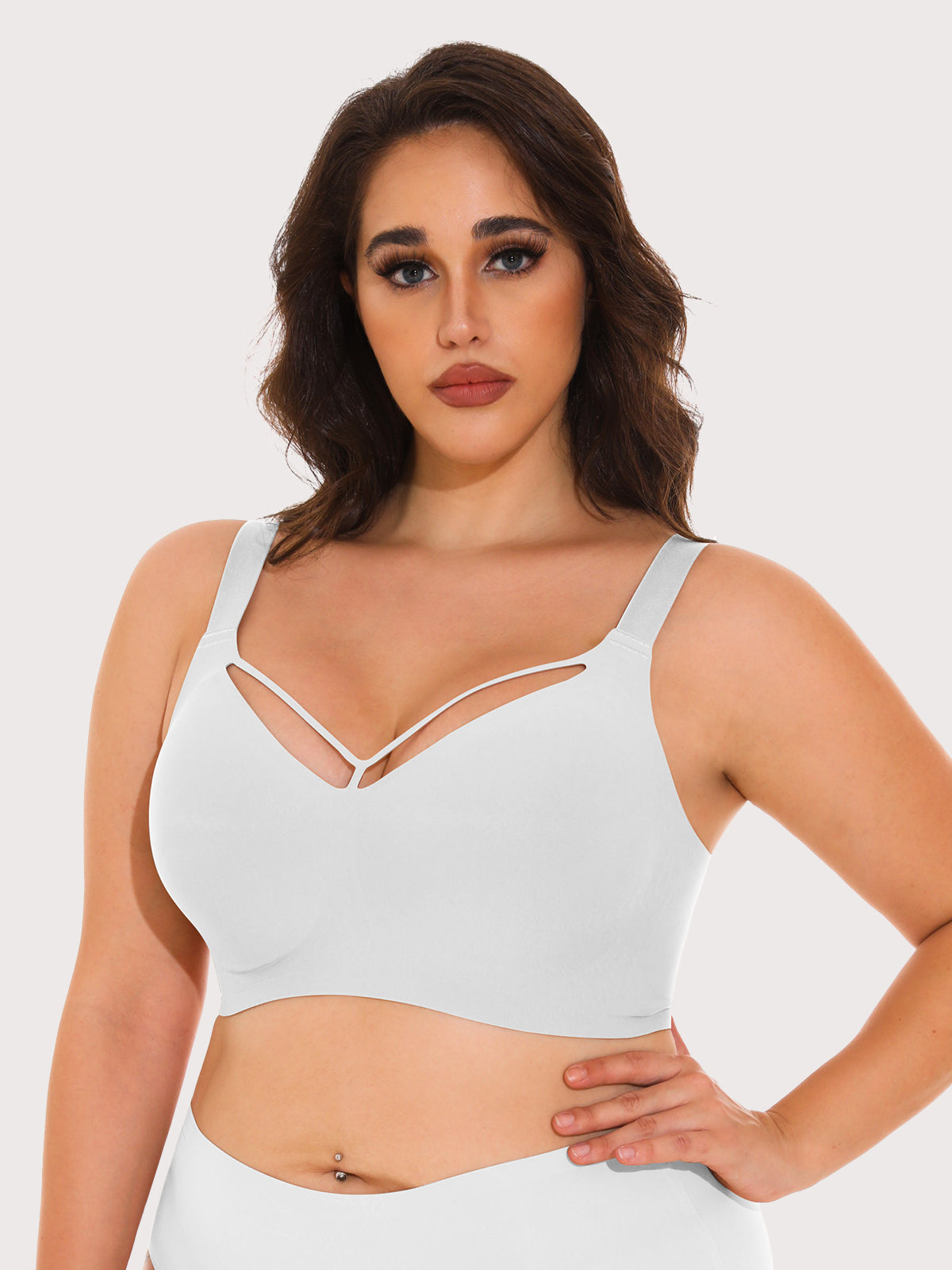 Wireless Seamless V Neck Bras for Women Plus Size Smooth Bralettes