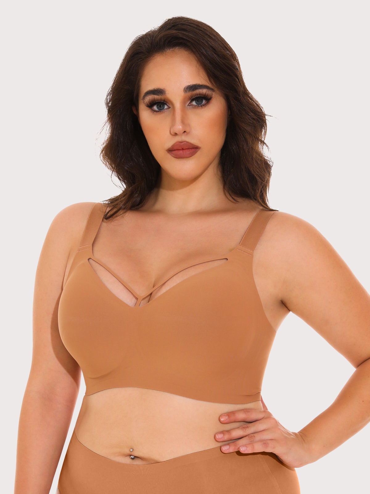 Wireless Seamless V Neck Bras for Women Plus Size Smooth Bralettes