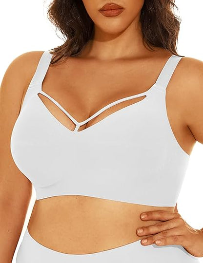 Wireless Seamless V Neck Bras for Women Plus Size Smooth Bralettes