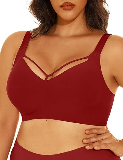 Wireless Seamless V Neck Bras for Women Plus Size Smooth Bralettes